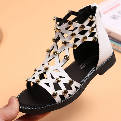 Sandale de fete moderne din piele ecologica - stil roman