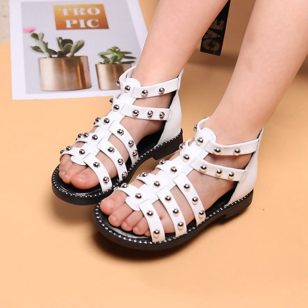 Sandale de fete moderne din piele ecologica - stil roman