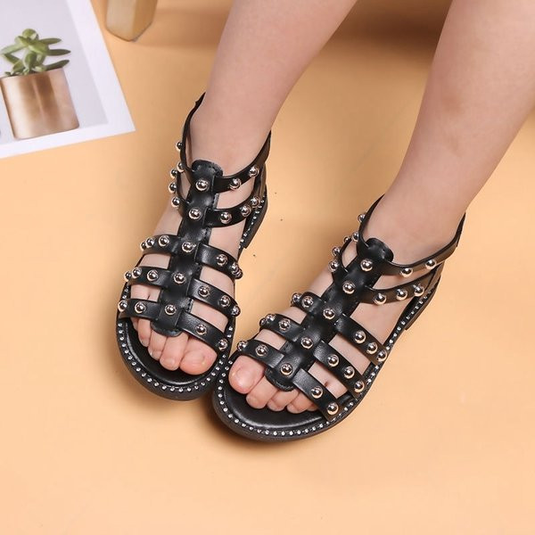 Sandale de fete moderne din piele ecologica - stil roman