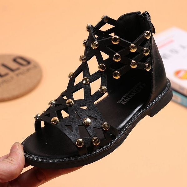 Sandale de fete moderne din piele ecologica - stil roman