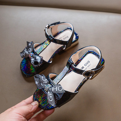 Sandale moderne pentru copii cu panglică și talpă plată - trei culori