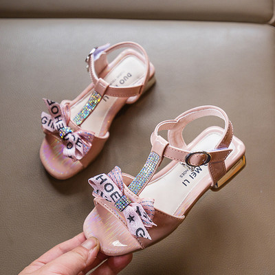 Sandale moderne pentru copii cu panglică și talpă plată - trei culori