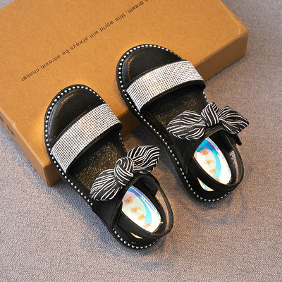 Sandale copii cu pietre si panglica pentru fete