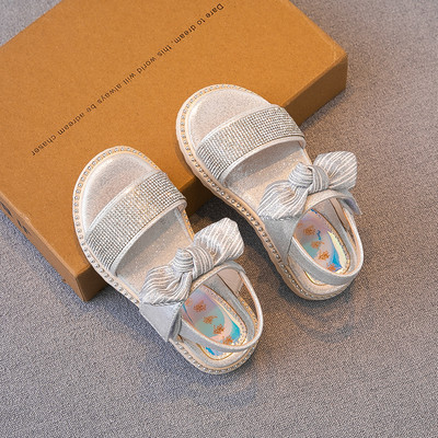 Sandale copii cu pietre si panglica pentru fete