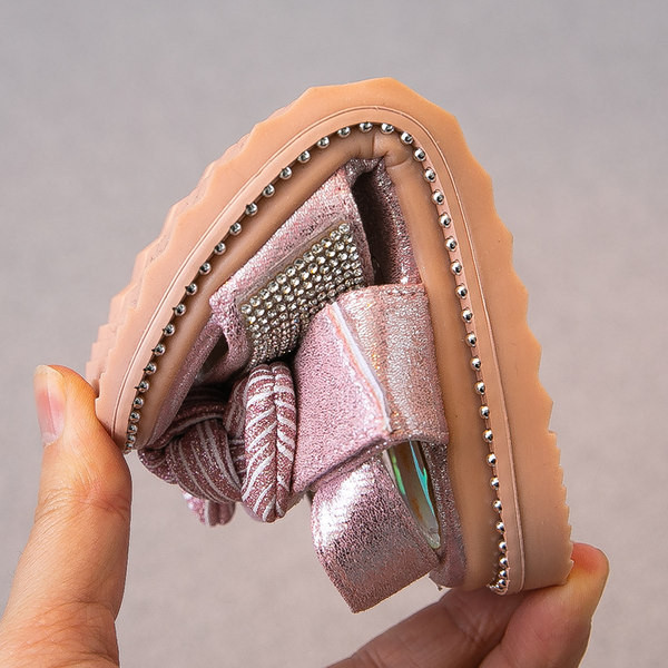 Sandale copii cu pietre si panglica pentru fete