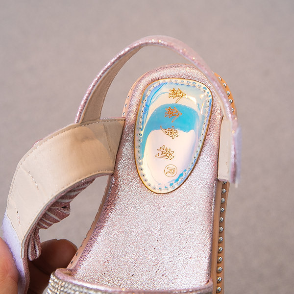 Sandale copii cu pietre si panglica pentru fete