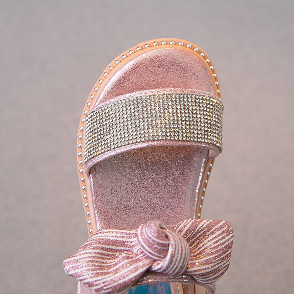 Sandale copii cu pietre si panglica pentru fete