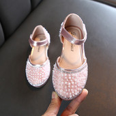 Sandale moderne cu perle și închidere cu velcro