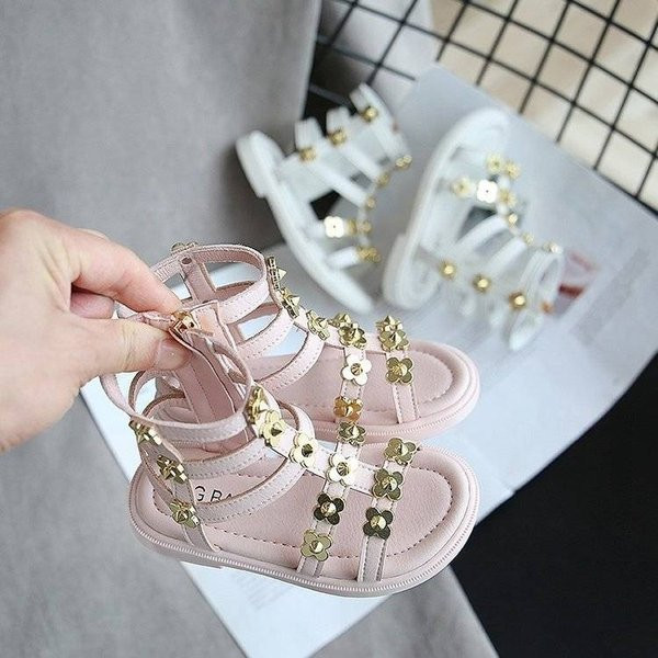 Sandale moderne cu flori și fermoar