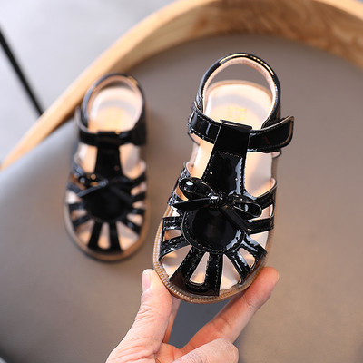 Sandale pentru copii din piele ecologica cu panglica si autocolante