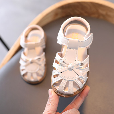 Sandale pentru copii din piele ecologica cu panglica si autocolante