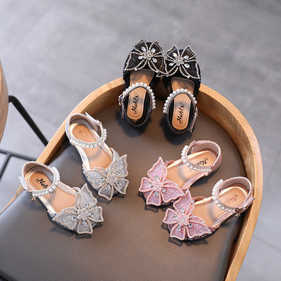 Детски ежедневни сандали с перли и камъни подходящи за момичета