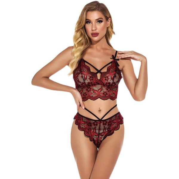 Set intim pentru femei din dantelă elegant din două părți