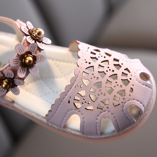 Sandale moderne din piele ecologica cu flori 3D
