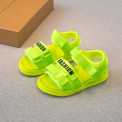 Sandale de vară pentru copii în culori neon și autocolante