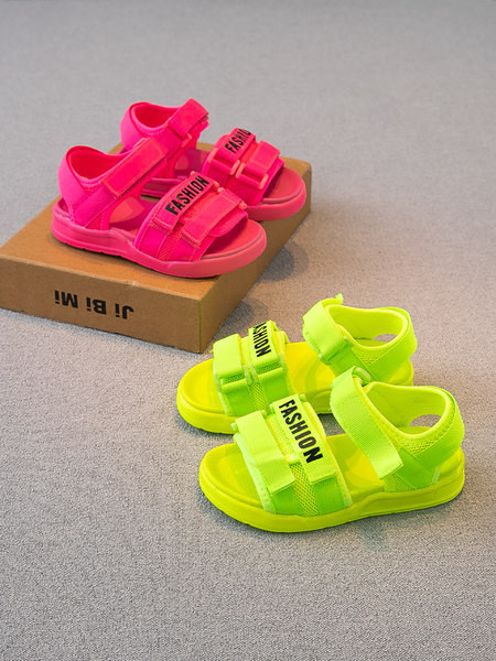 Sandale de vară pentru copii în culori neon și autocolante