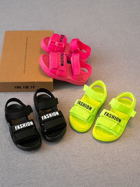 Sandale de vară pentru copii în culori neon și autocolante
