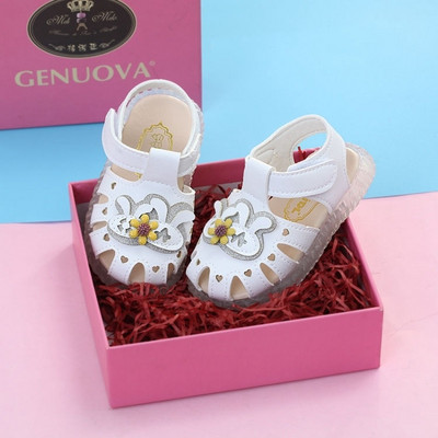 Sandale pentru copii din piele ecologică cu ursuleț de pluș