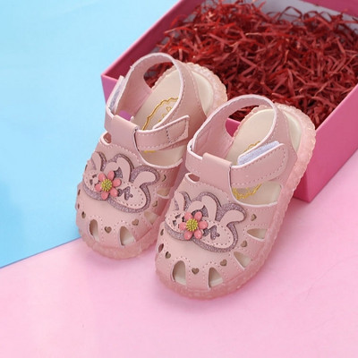 Sandale pentru copii din piele ecologică cu ursuleț de pluș