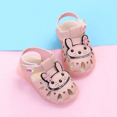 Sandale pentru copii din piele ecologică cu ursuleț de pluș