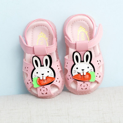 Sandale pentru copii din piele ecologică cu ursuleț de pluș