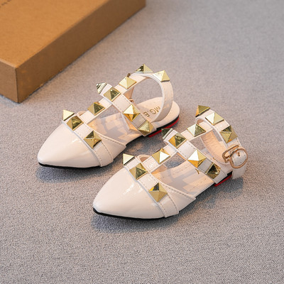 Sandale copii model ascutit pentru fete cu element metalic