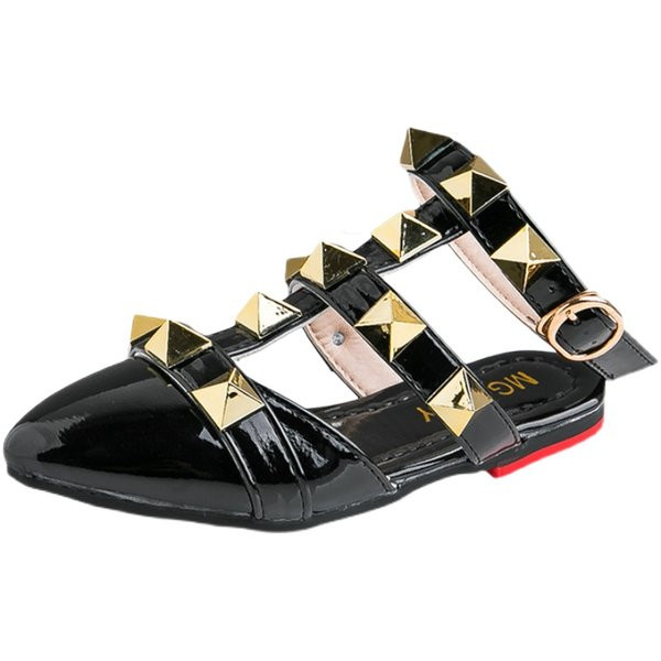 Sandale copii model ascutit pentru fete cu element metalic