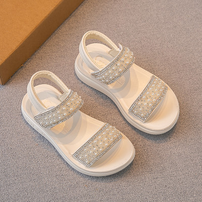 Sandale copii pentru fete cu decor de perle