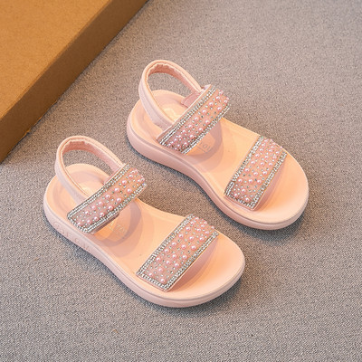 Sandale copii pentru fete cu decor de perle