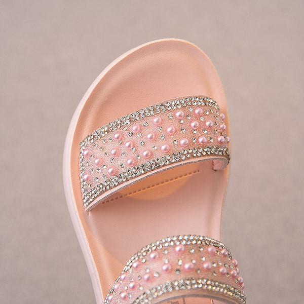 Sandale copii pentru fete cu decor de perle