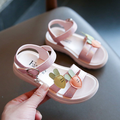 Sandale pentru copii cu autocolante și element 3D potrivite pentru fete