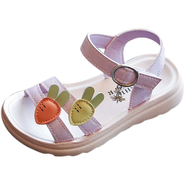 Sandale pentru copii cu autocolante și element 3D potrivite pentru fete