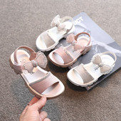 Παιδικά σανδάλια με κορδέλα και επίπεδη σόλα