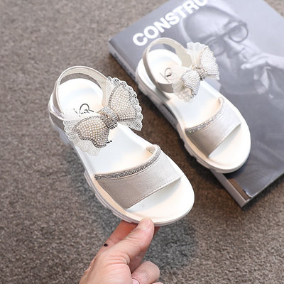 Παιδικά σανδάλια με κορδέλα και επίπεδη σόλα