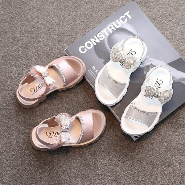 Παιδικά σανδάλια με κορδέλα και επίπεδη σόλα
