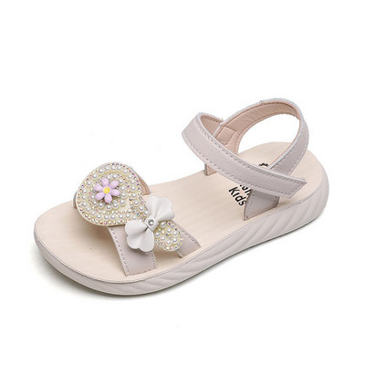 Sandale pentru copii din piele ecologica cu perle si autocolante