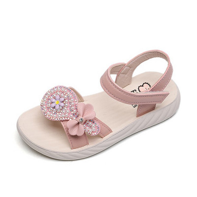 Sandale pentru copii din piele ecologica cu perle si autocolante