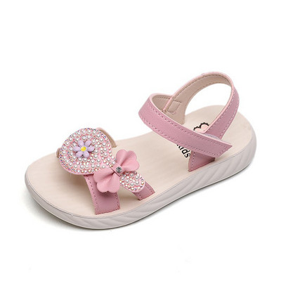 Sandale pentru copii din piele ecologica cu perle si autocolante