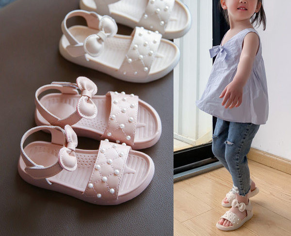 Sandale pentru copii cu perle in doua culori