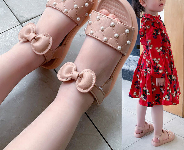 Sandale pentru copii cu perle in doua culori