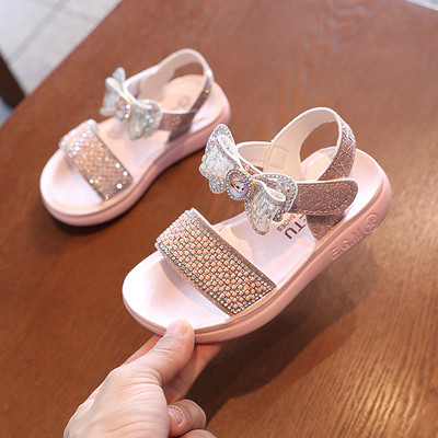 Sandale copii pentru fete cu panglica si pietre