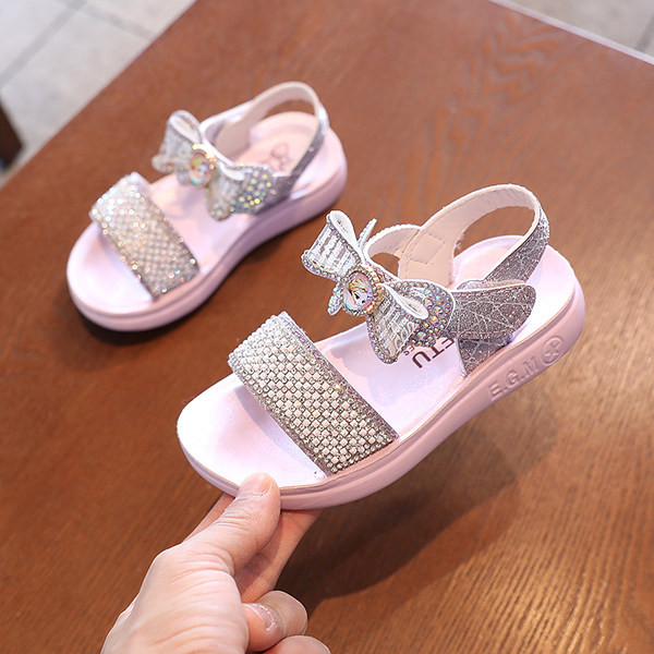 Sandale copii pentru fete cu panglica si pietre