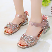 Sandale actuale pentru copii cu perle și efect strălucitor