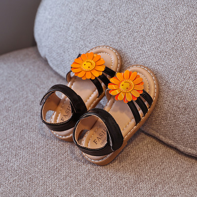 Sandale pentru copii cu floare 3D și talpă plată