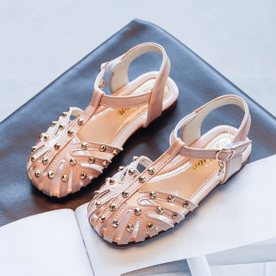 Sandale moderne din piele artificială cu carouri metalice