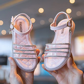 Dječje sandale s ravnim potplatom i kamenčićima