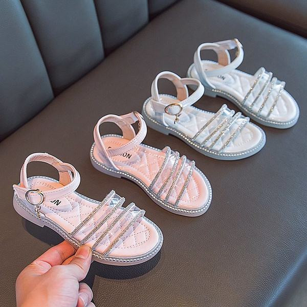 Dječje sandale s ravnim potplatom i kamenčićima