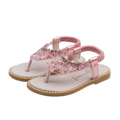 Sandale pentru copii actuale cu pietre și talpă plată