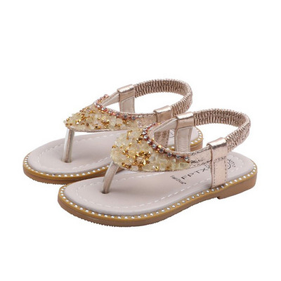 Sandale pentru copii actuale cu pietre și talpă plată