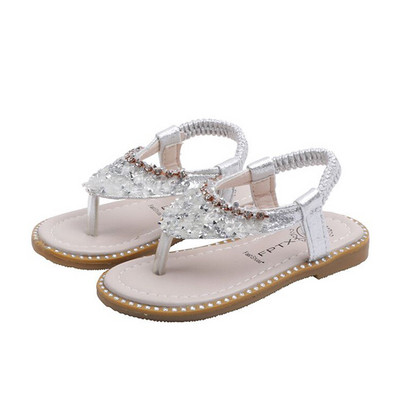 Sandale pentru copii actuale cu pietre și talpă plată